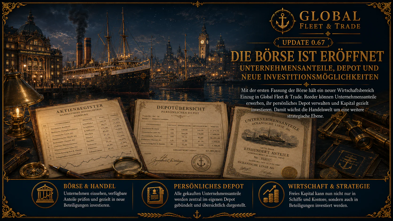 The Stock Exchange Is Open – Company Shares and Personal Portfolios Are Now Available